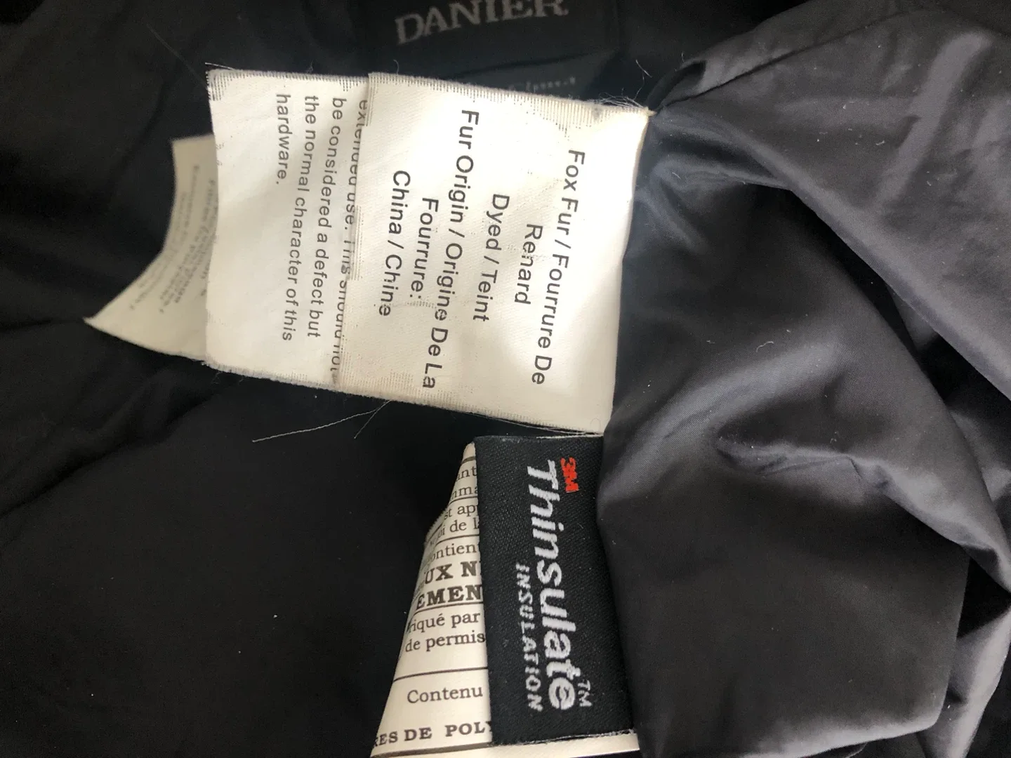 Danier Black Fox Fur Trimmed Jacket XS image indicator(4)