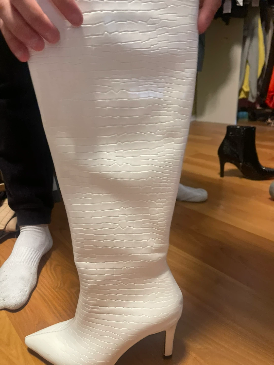 White Knee High Boots - Size 7 - photo 5