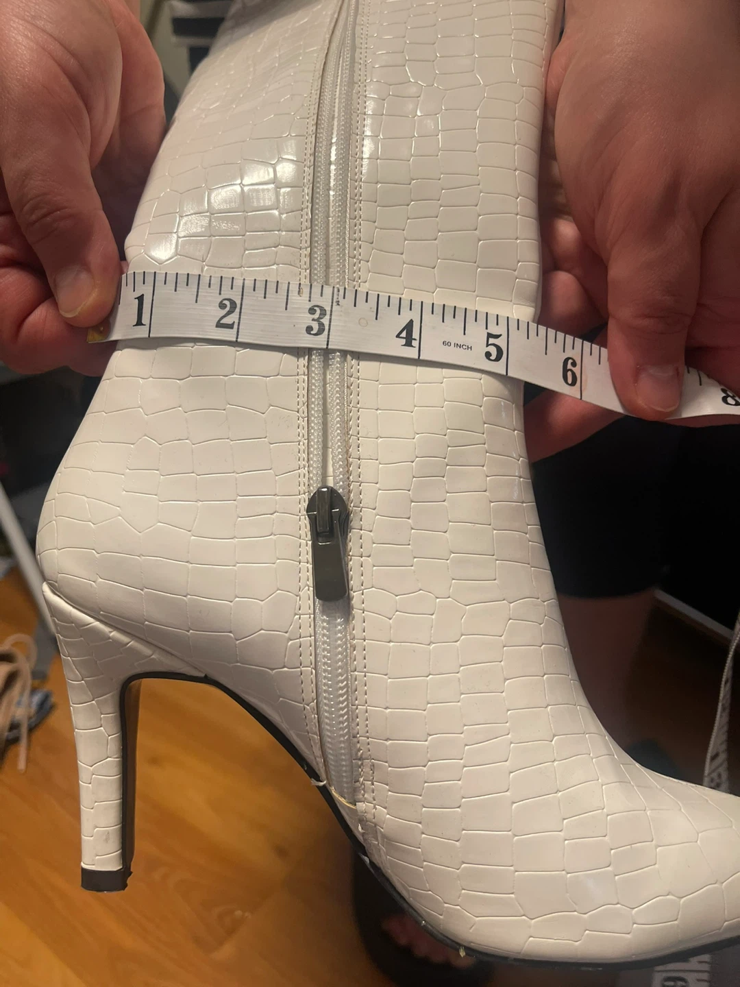 White Knee High Boots - Size 7 - photo 2