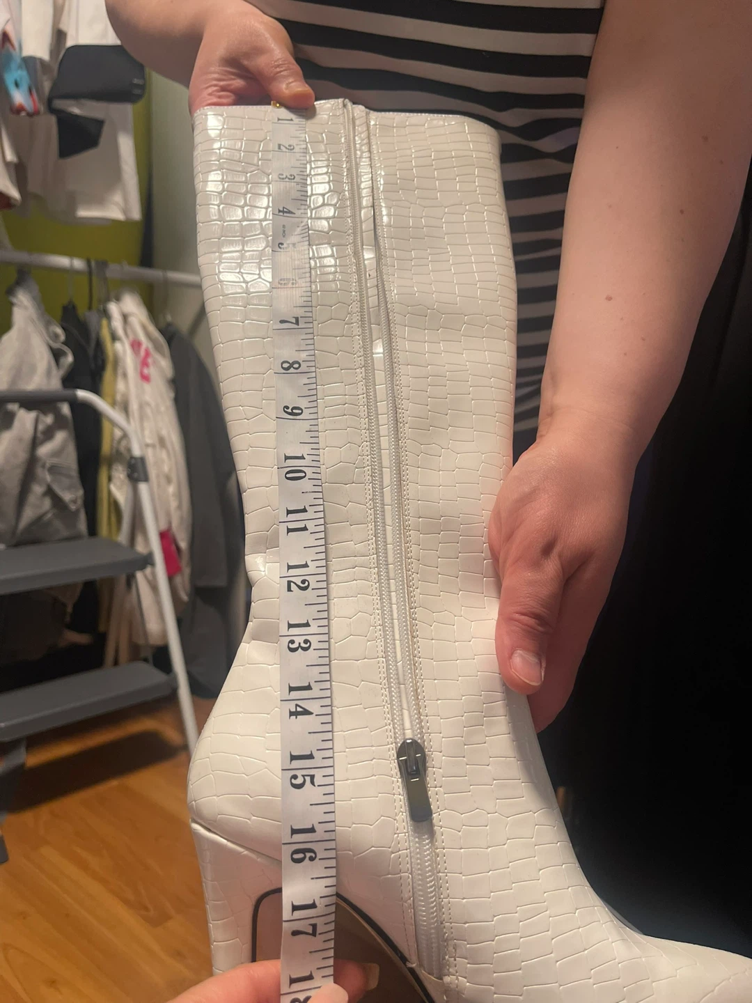 White Knee High Boots - Size 7 - photo 3