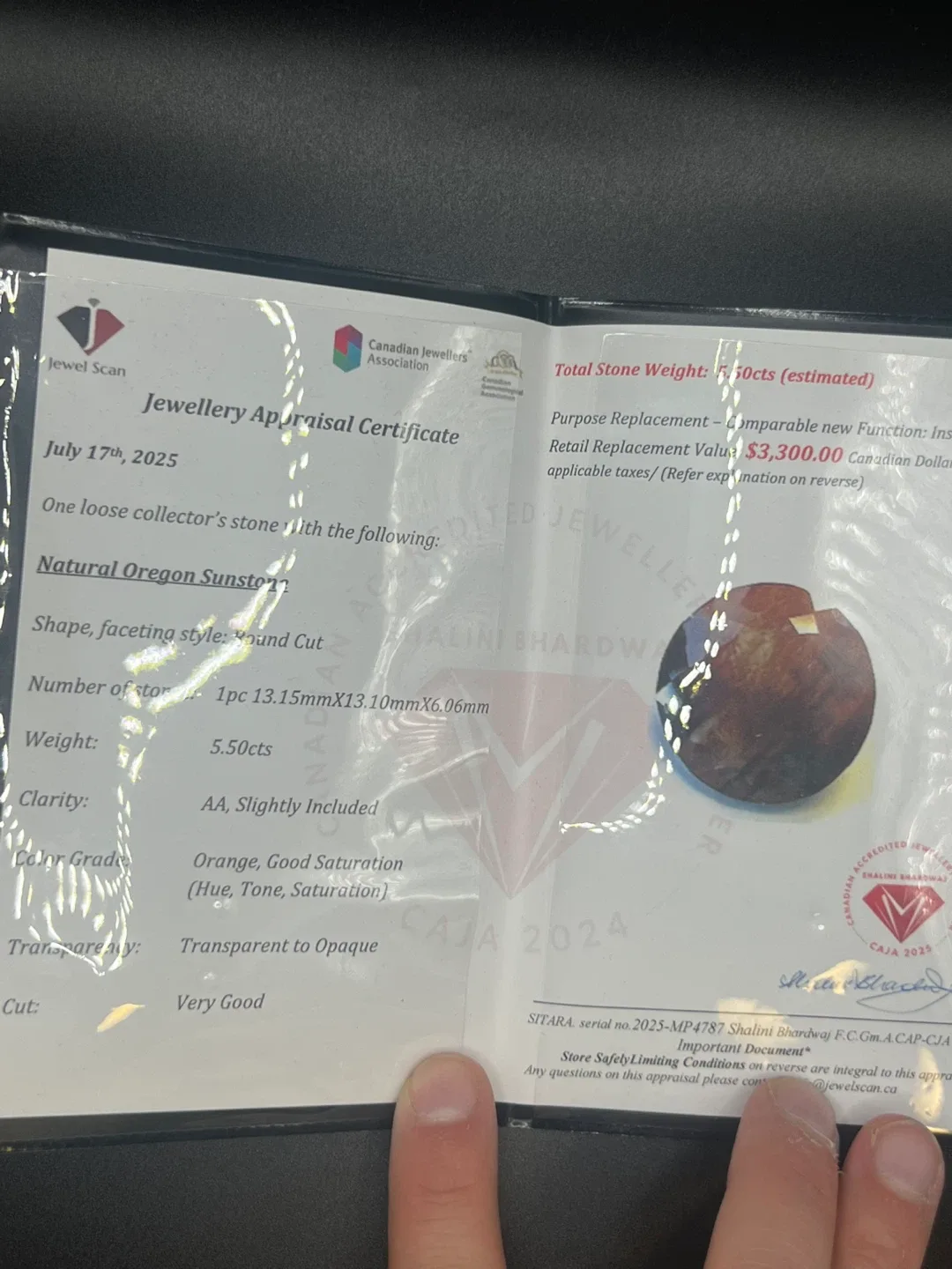 Natural Oregon Sunstone 5.50cts image indicator(2)