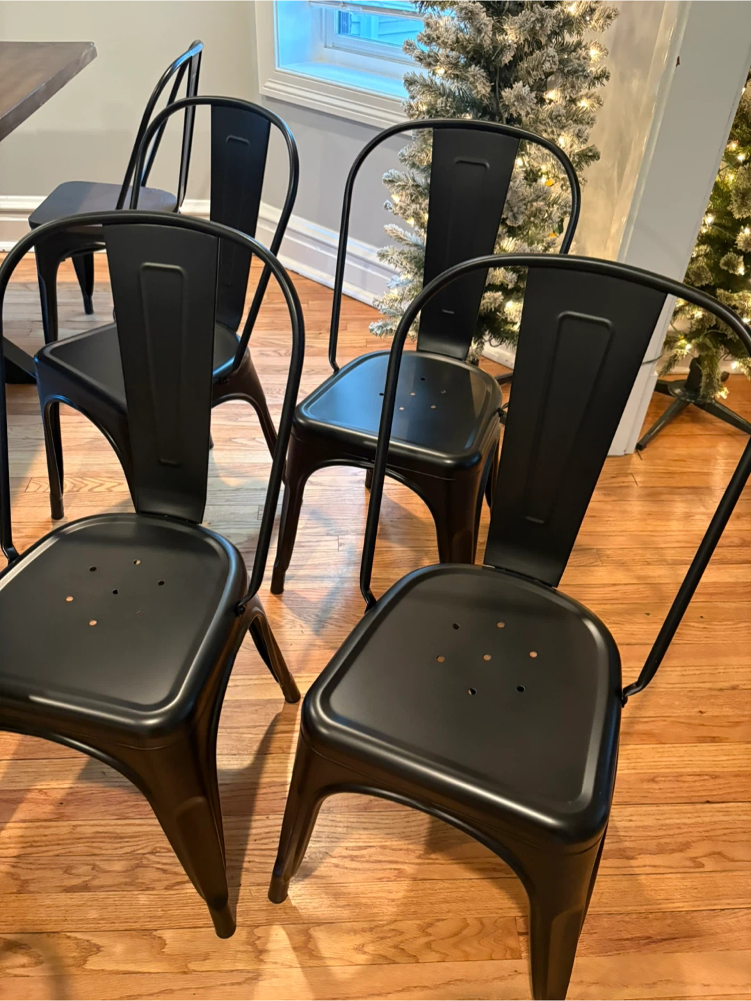 Black Metal Dining Chairs – Set of 4