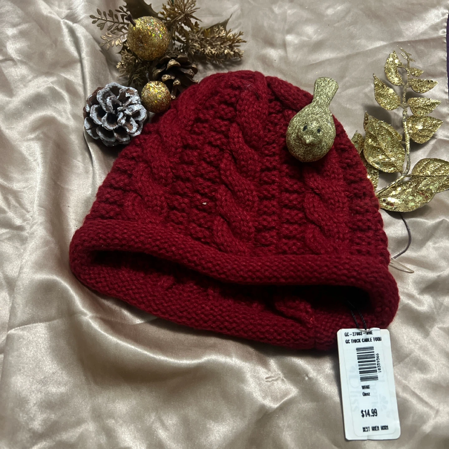 Wine Red Knit Beanie - photo 2