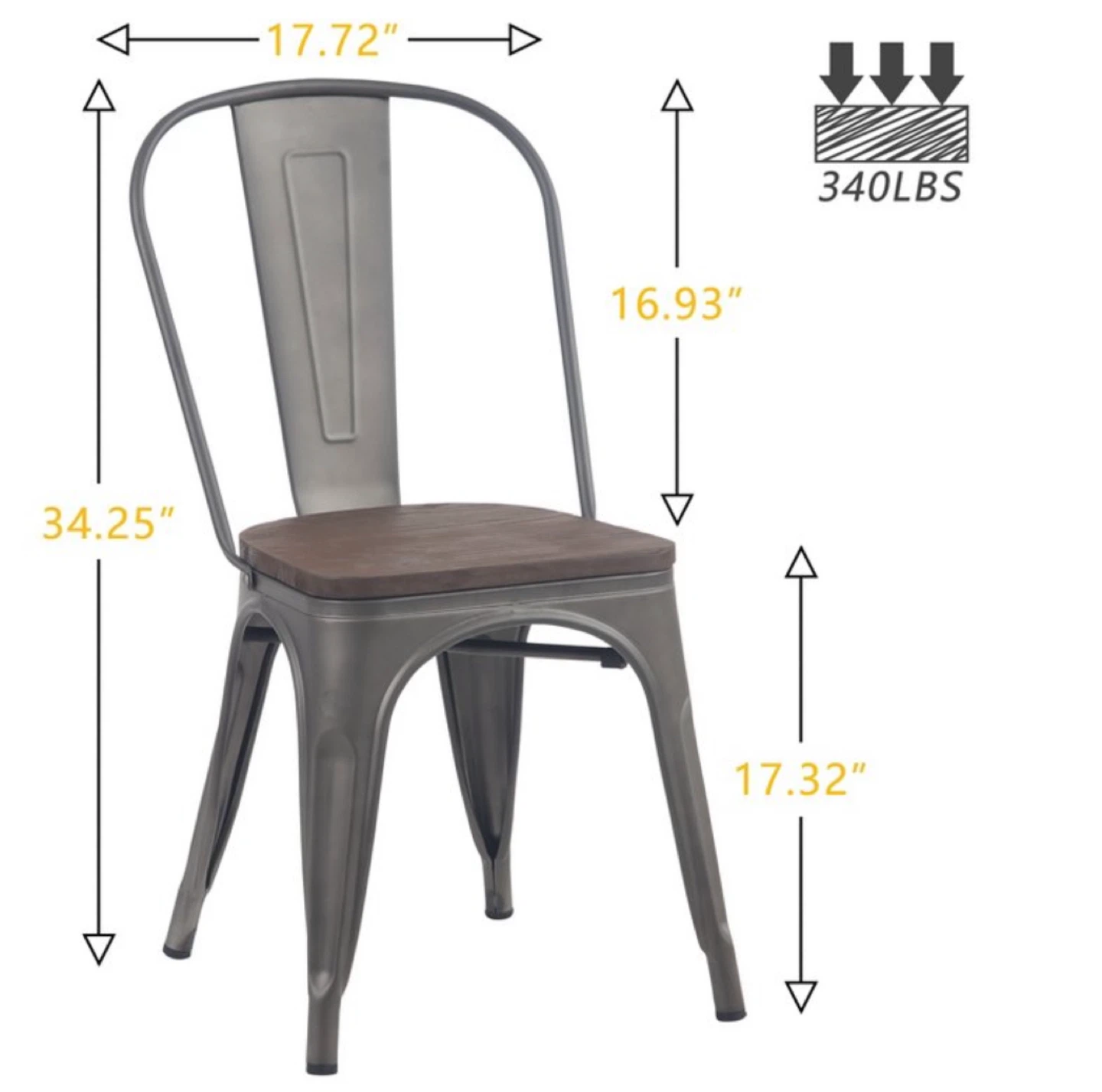 Black Metal Dining Chairs – Set of 4 - photo 4