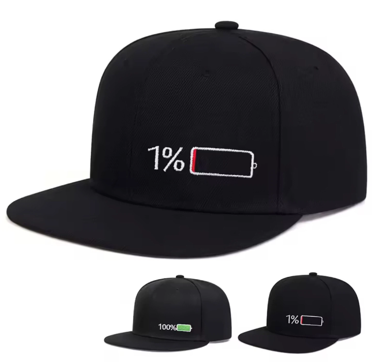 Black Baseball Cap with Battery Design - photo 3