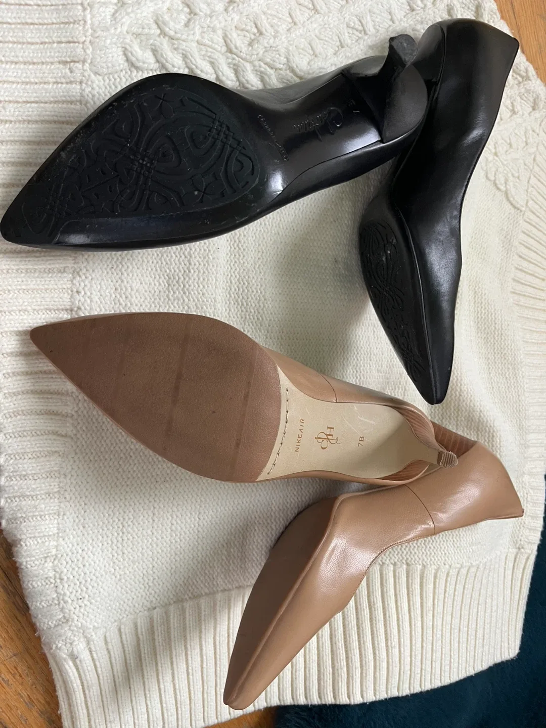 Cole Haan pointy toed heels black and beige image indicator(2)