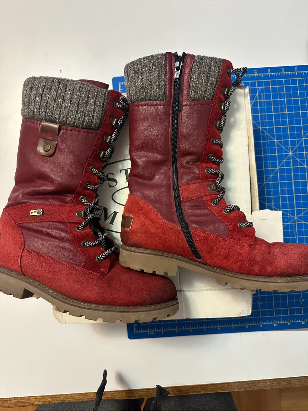 Remonte Red Leather Boots - Size 38 - photo 3