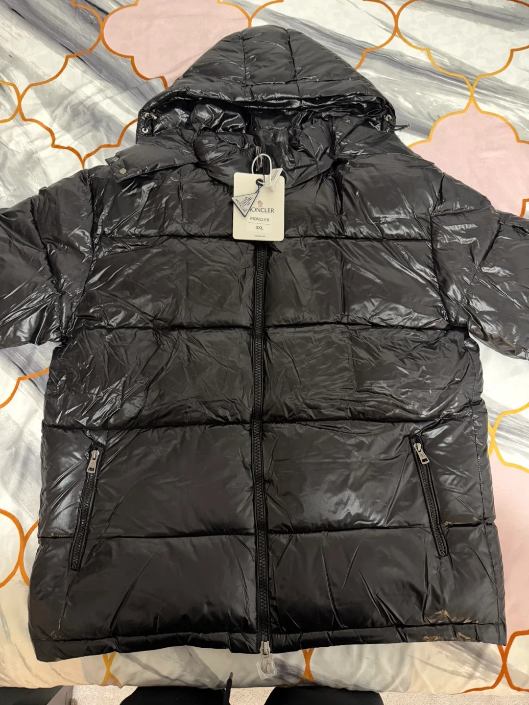 Moncler Black Padded Down Jacket - Size 3XL image indicator(3)