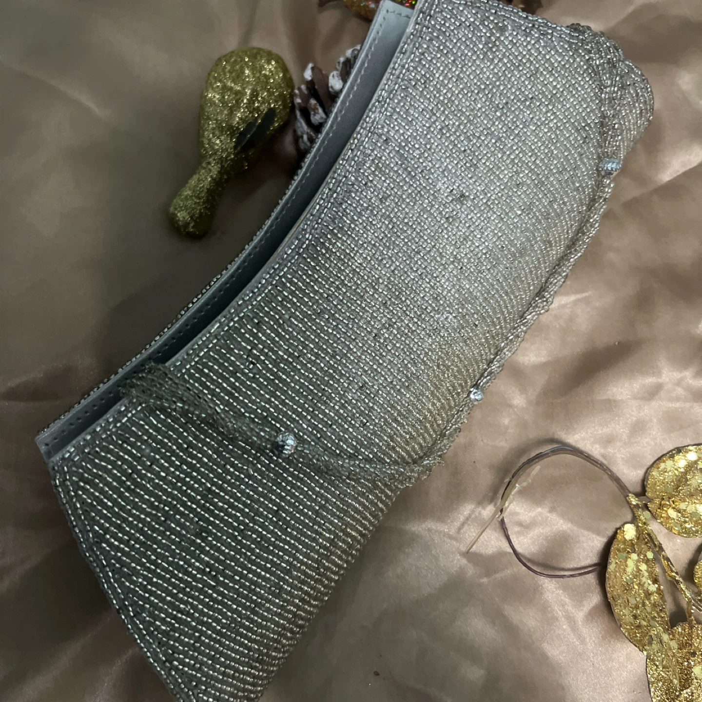 Silver Beaded Evening Clutch - photo 2