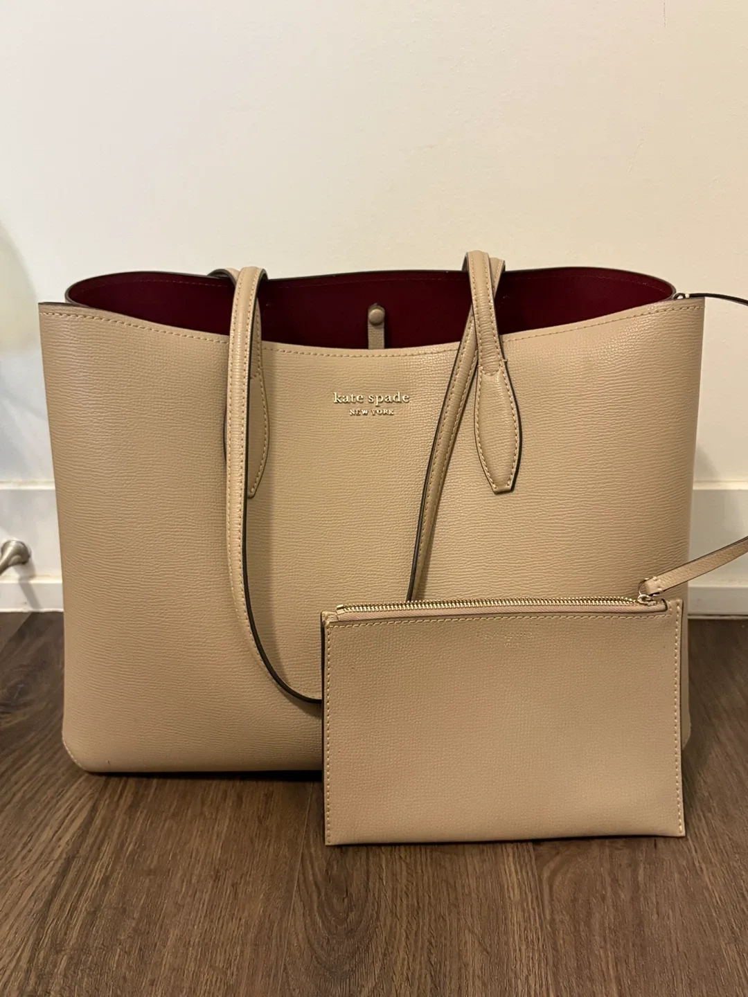 Kate Spade All Day Large Tote – Beige (with pouch!) image indicator(2)