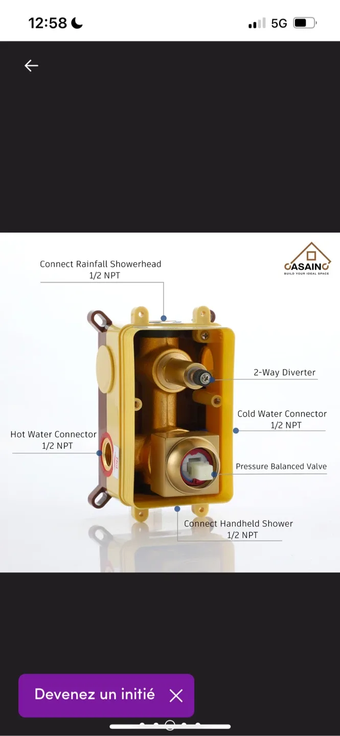 New CASAINC Matte Black Shower System image indicator(9)