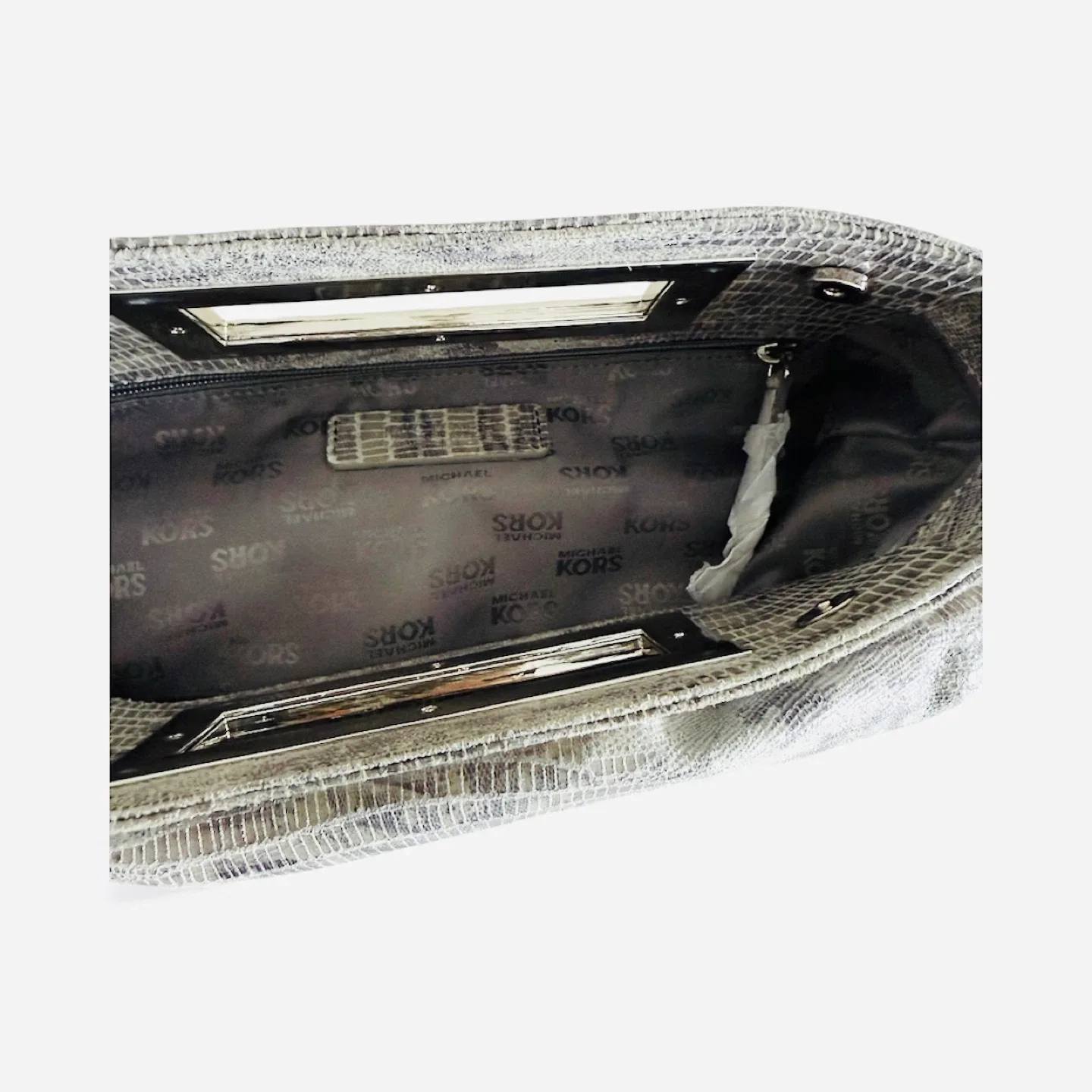 Michael Kors Berkley Clutch – Snakeskin Embossed Metallic image indicator(2)