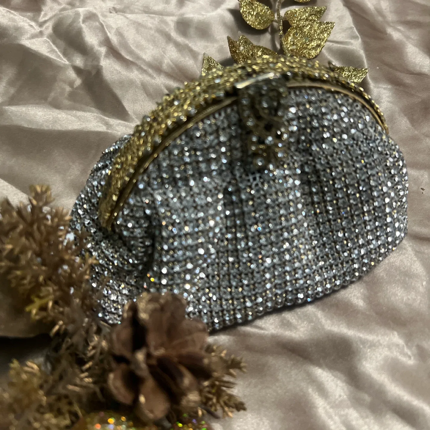 Silver & Gold Beaded Evening Clutch