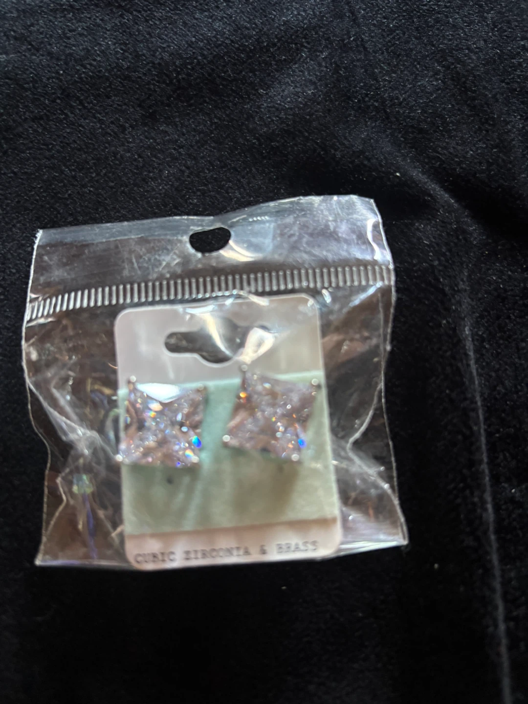 New Cubic Zirconia & Brass Earrings
