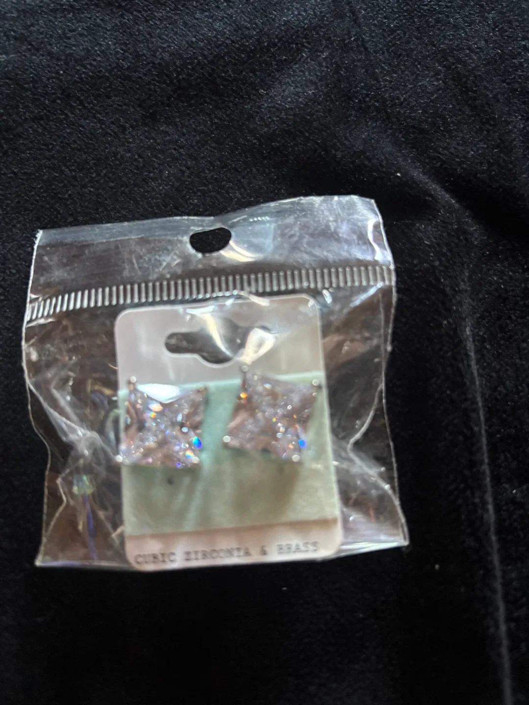 New Cubic Zirconia & Brass Earrings