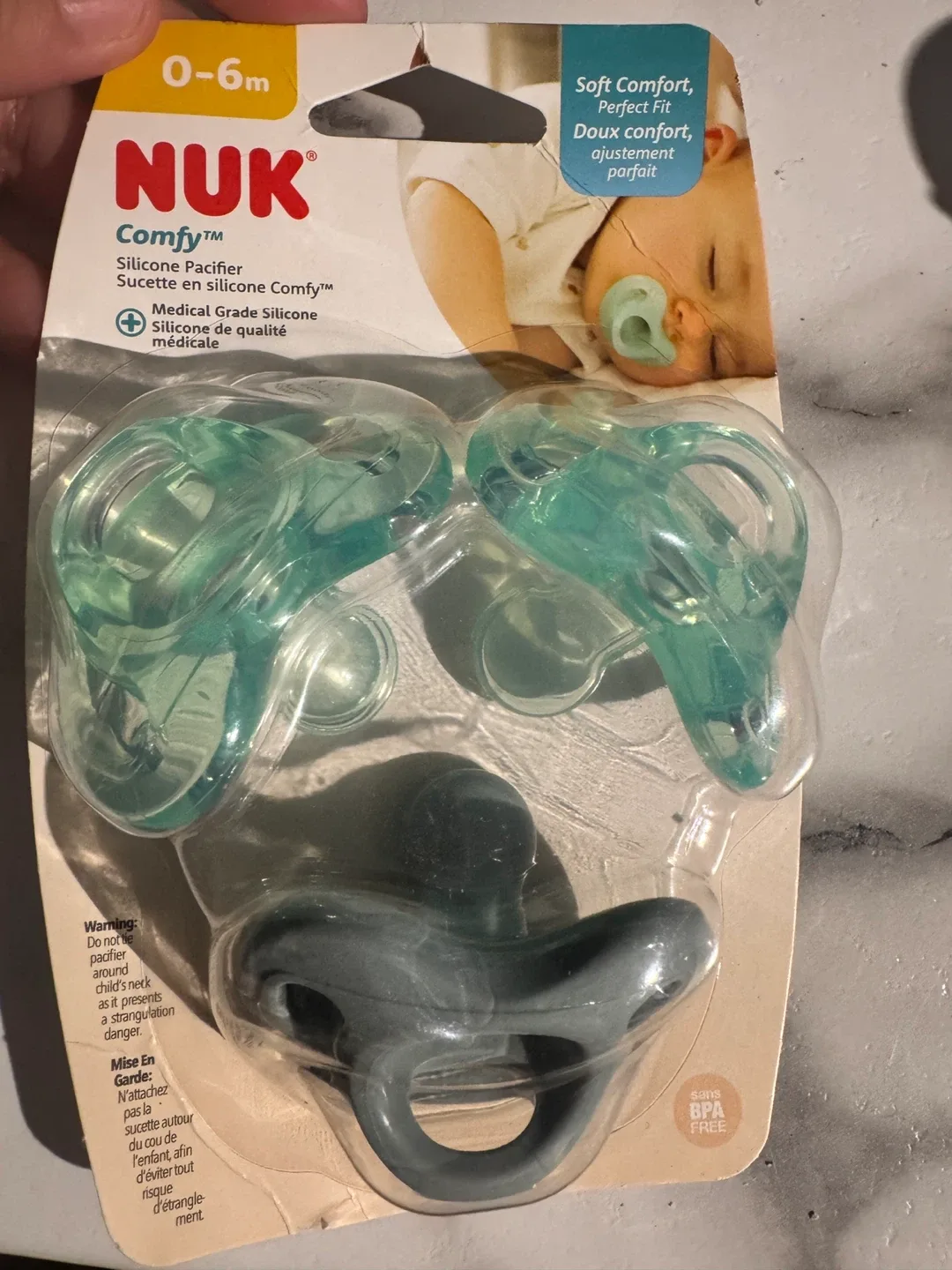 New NUK Comfy Silicone Pacifiers (0-6m)