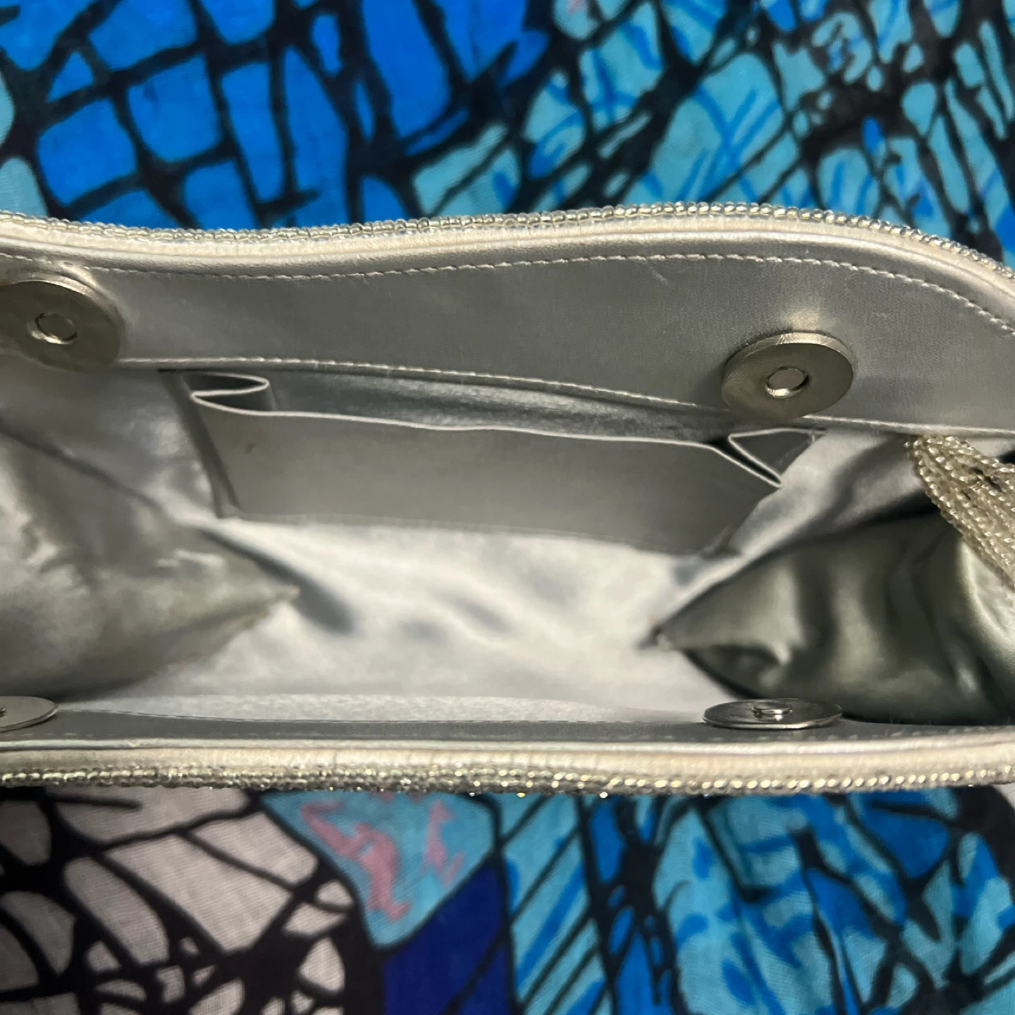 Silver Beaded Evening Bag - photo 4