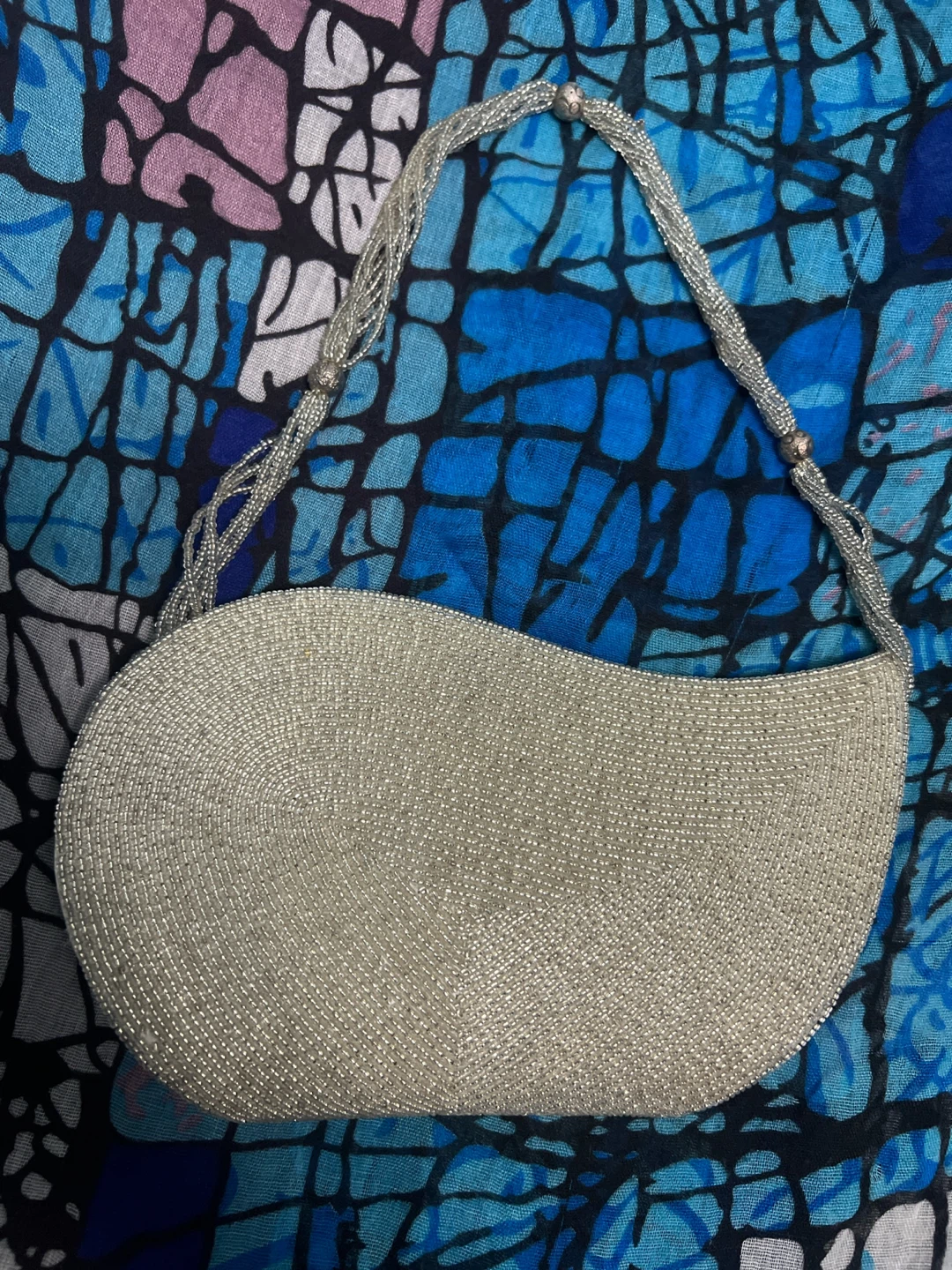 Silver Beaded Evening Bag - photo 3