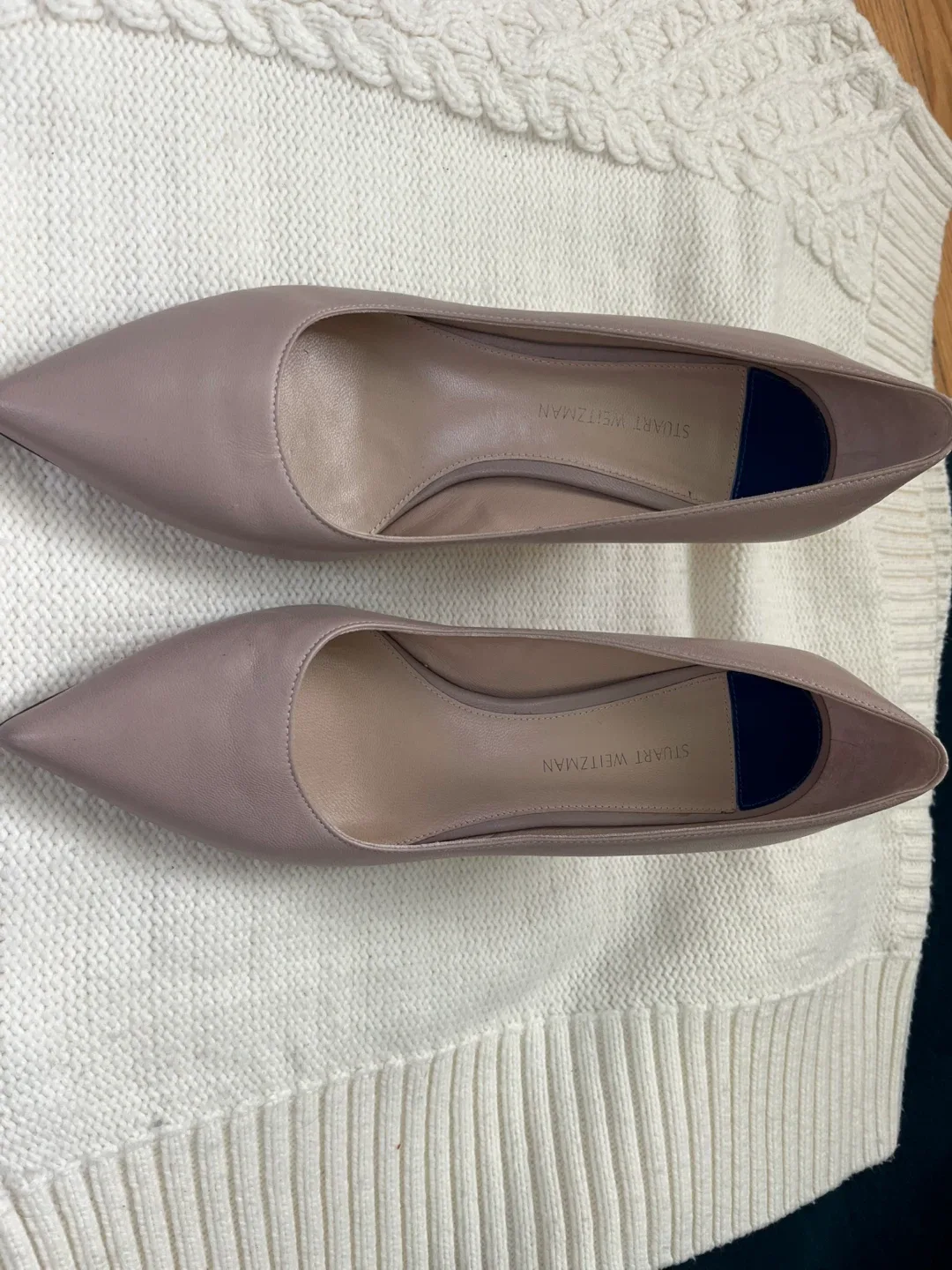 Stuart Weitzman beige pointed heels