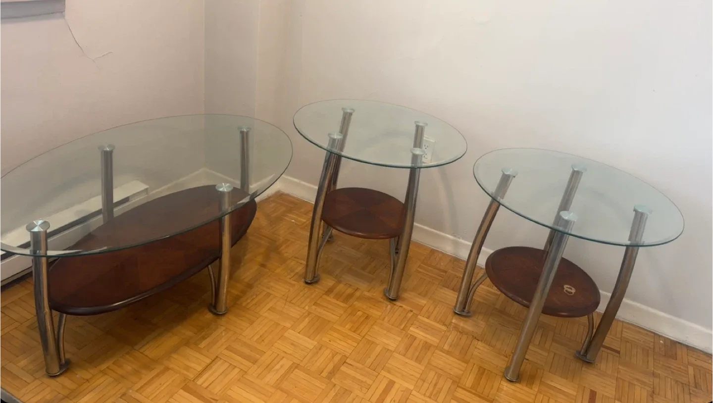 Glass Top Coffee & End Table Set