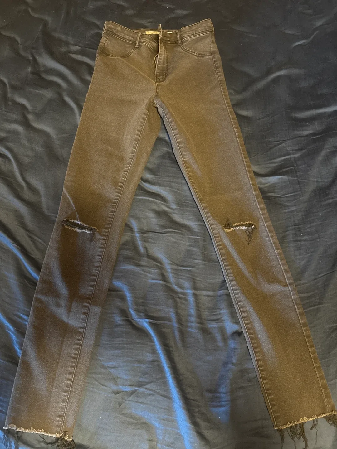 Zara Black Ripped Jeans, Size 36 （160cm）