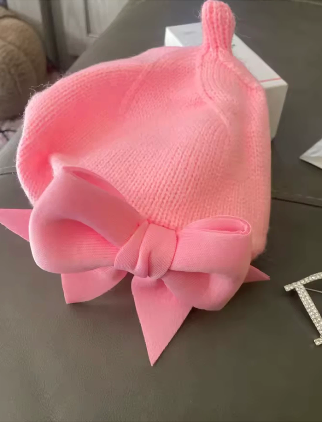 Baby/Toddler Pink Bow Beret Hat - photo 3