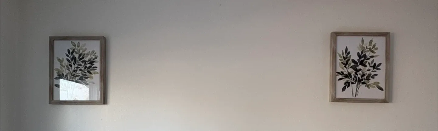 Wall Art - Floral Prints, and gold clock