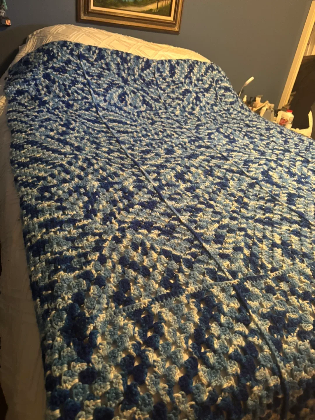 Blue Crocheted Blanket image indicator(3)