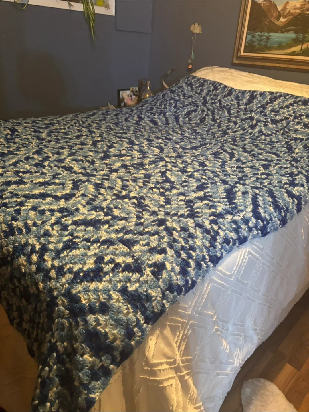 Blue Crocheted Blanket image indicator(4)
