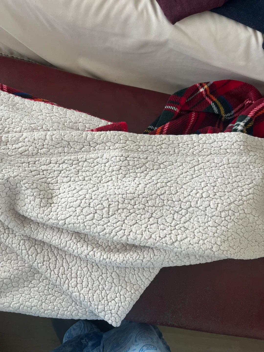 Red Plaid Sherpa Blanket image indicator(2)