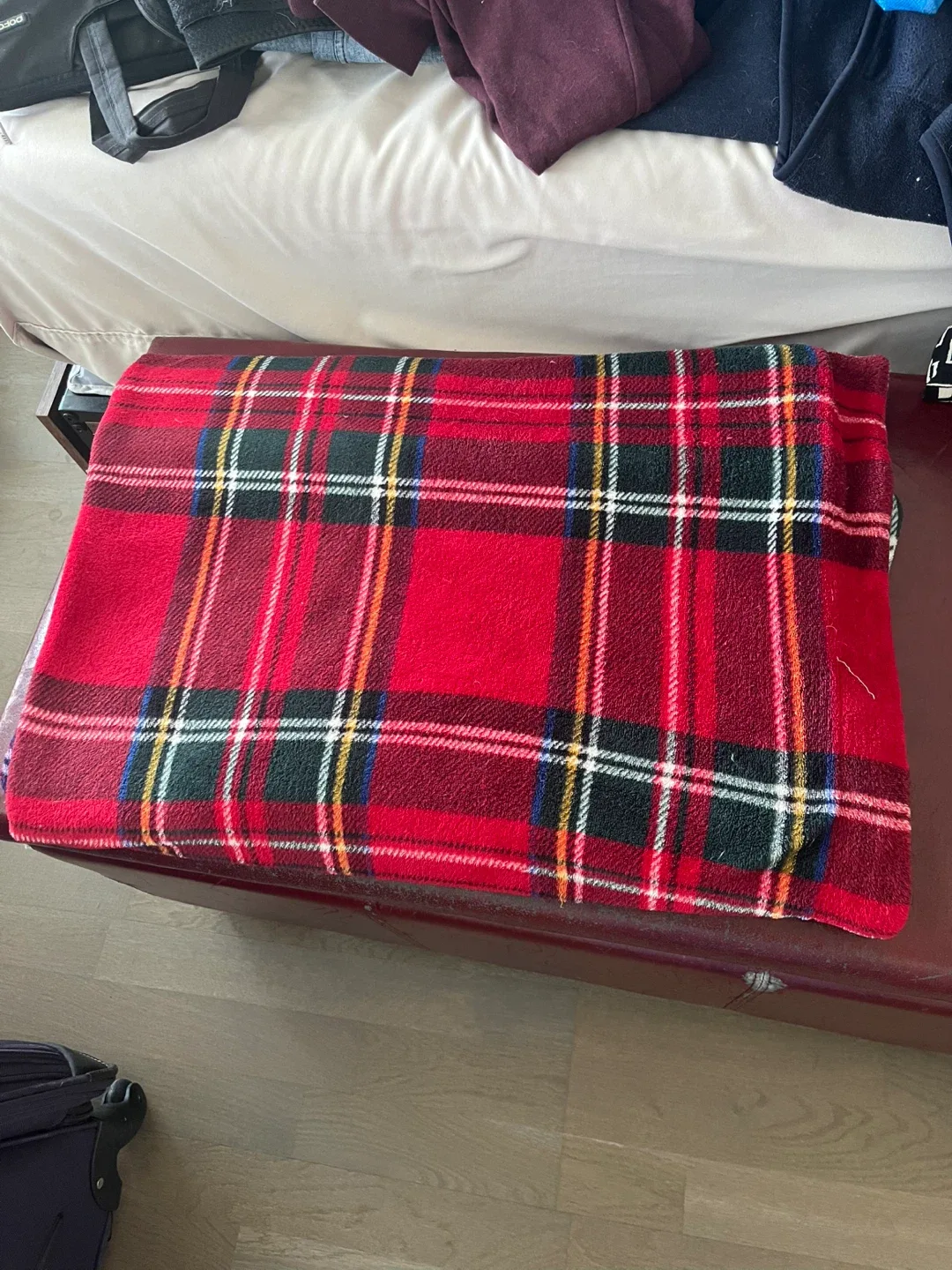 Red Plaid Sherpa Blanket