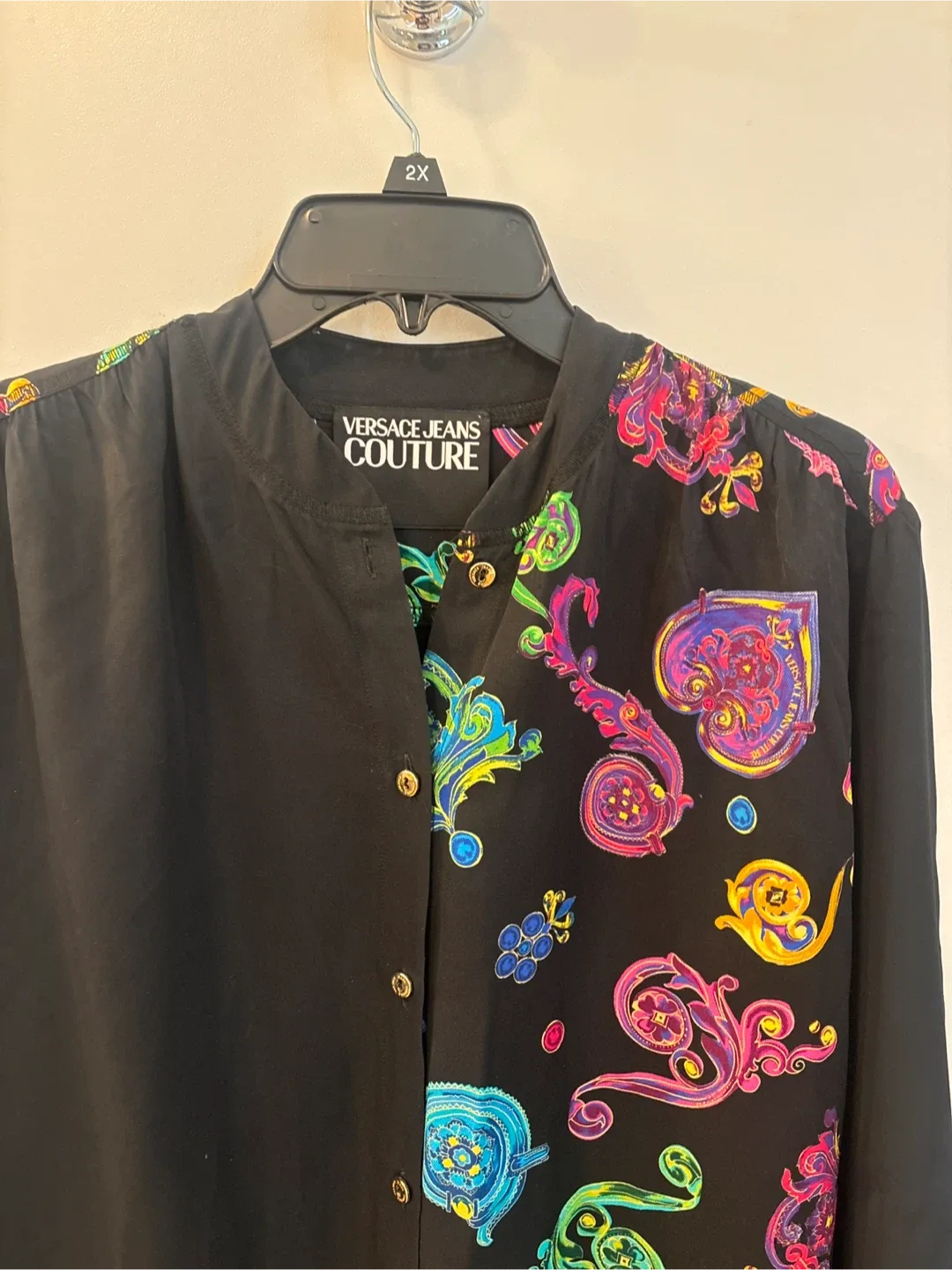 Versace Jeans Couture Black Patterned Blouse image indicator(3)