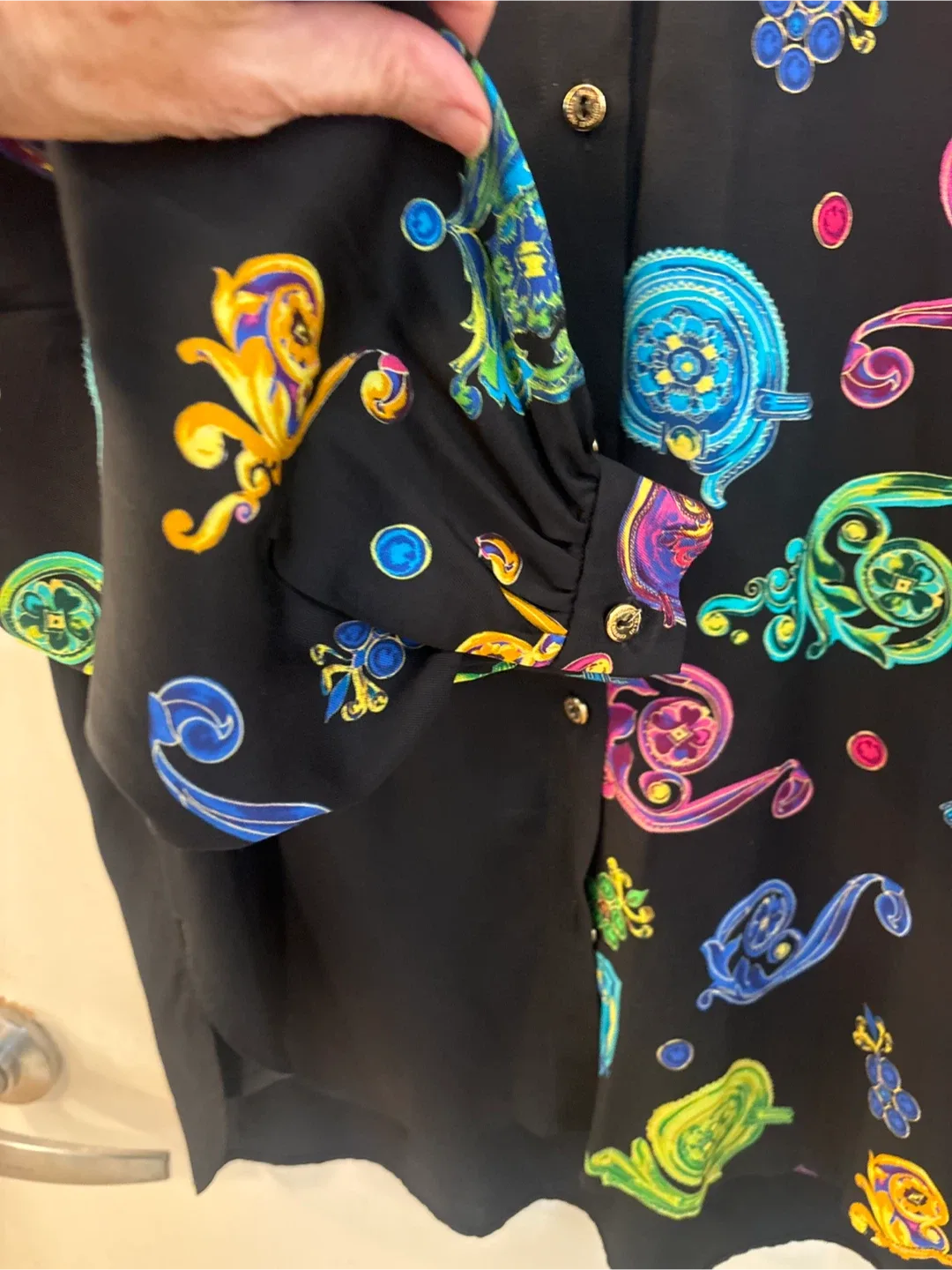 Versace Jeans Couture Black Patterned Blouse image indicator(6)