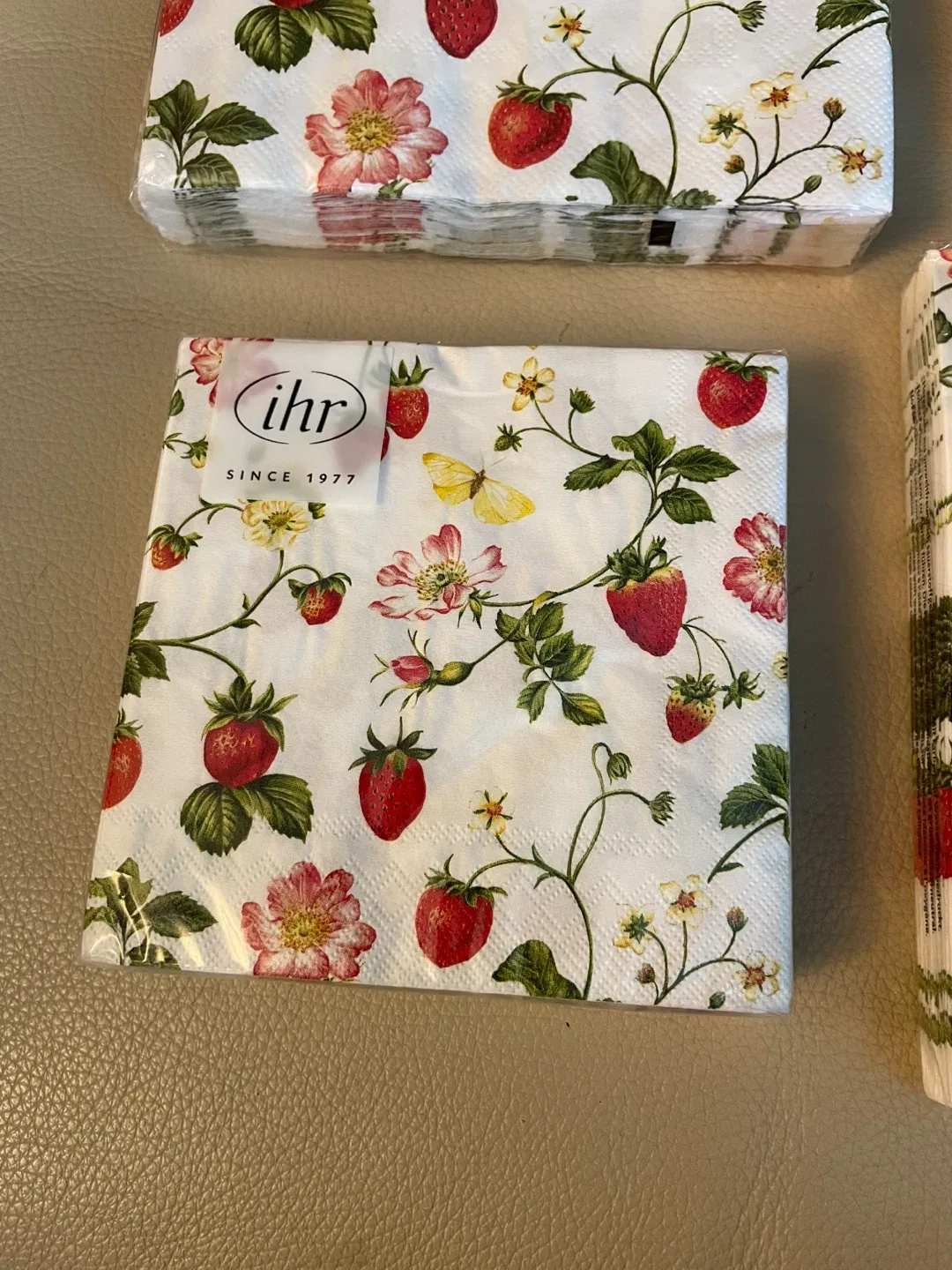 Premier  Strawberry Paper Napkins Bundle of 4 packages NEW image indicator(3)