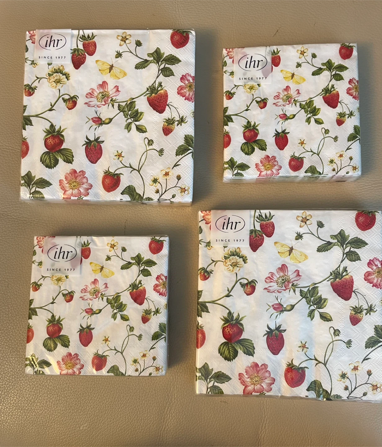 Strawberry Paper Napkins Bundle of 4 packages NEW