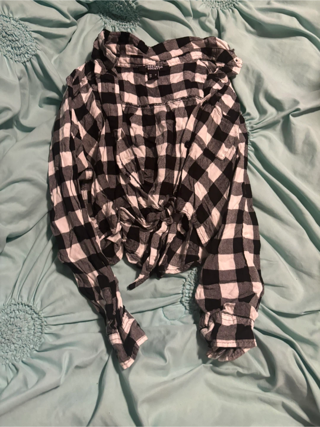Streetwear Society Black & White Plaid Shirt - Size M