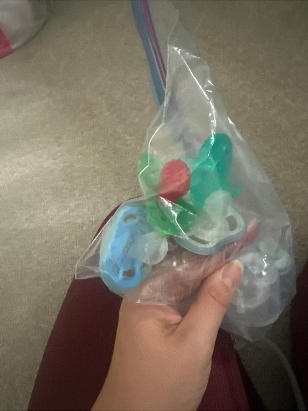 Free Mixed Pacifiers - Blue, Green, Red