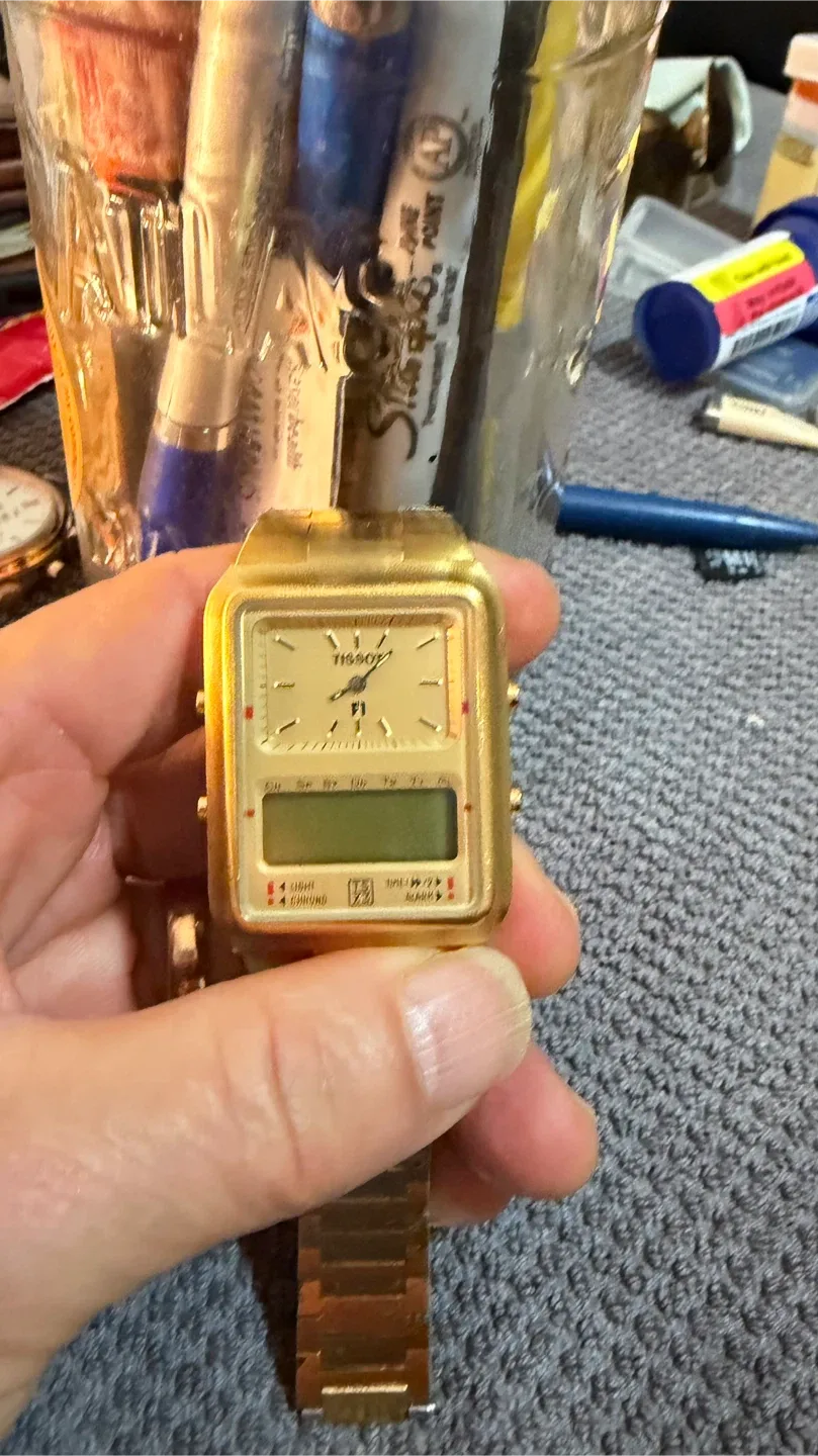 Tissot F1 Two Time Zone Gold Watch