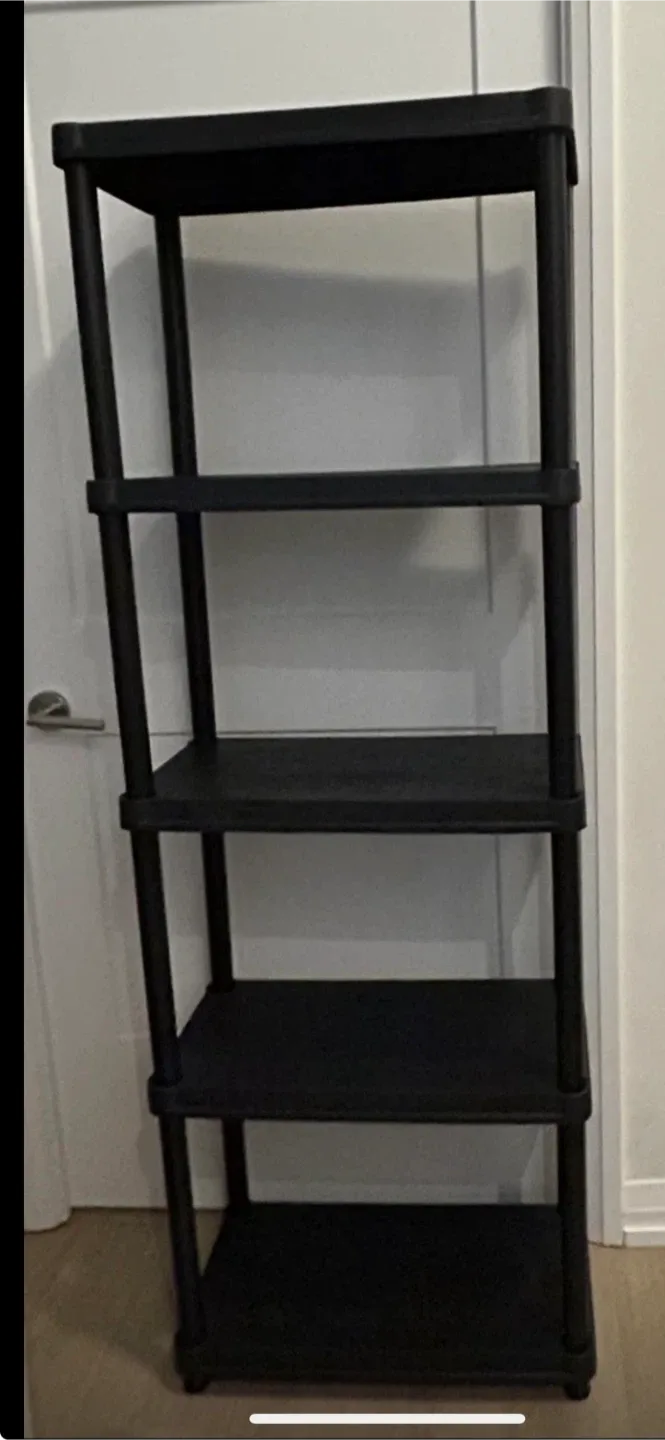 Black 5-Tier Plastic Shelf