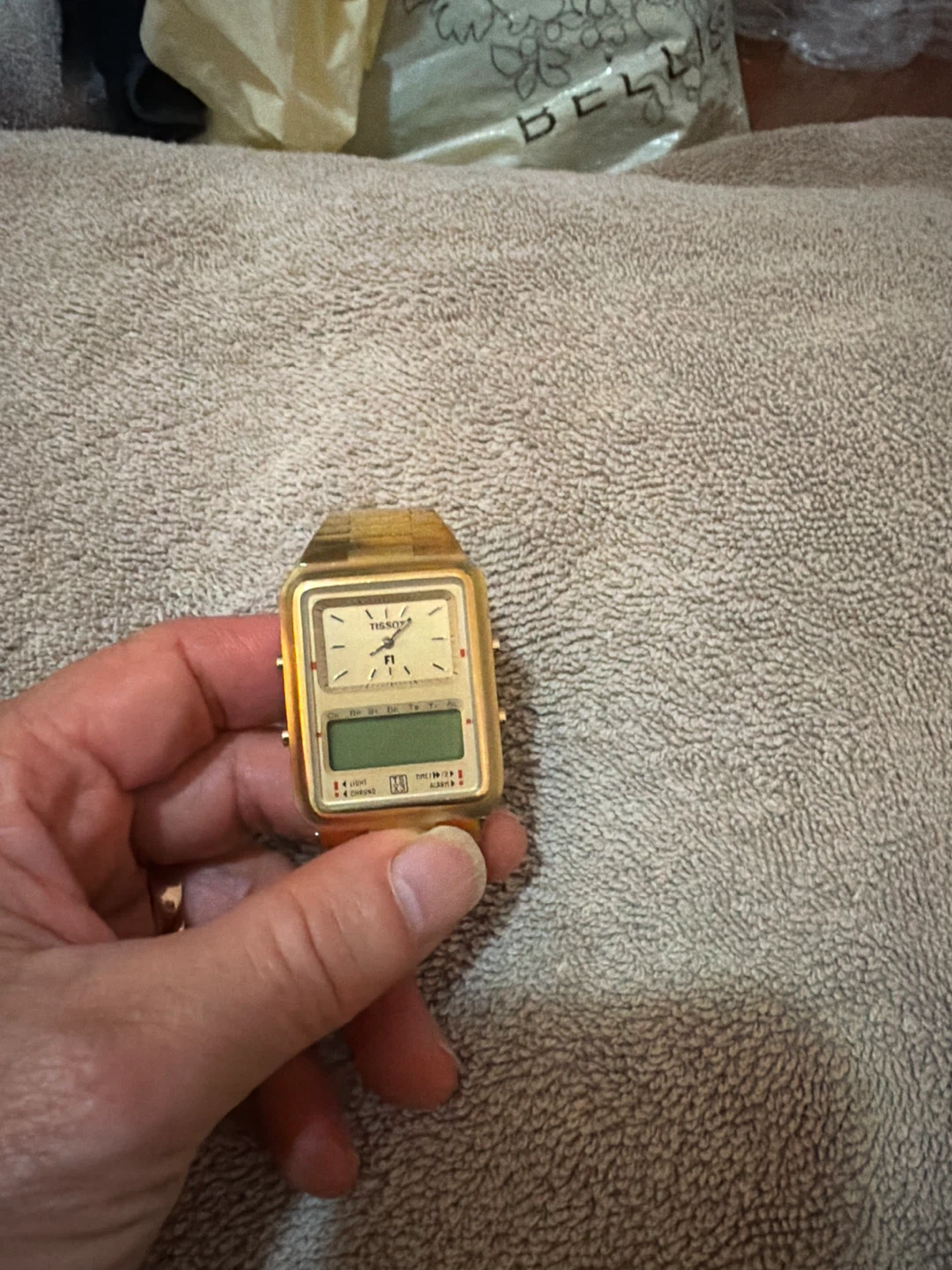 Tissot F1 Two Time Zone Gold Watch - photo 4
