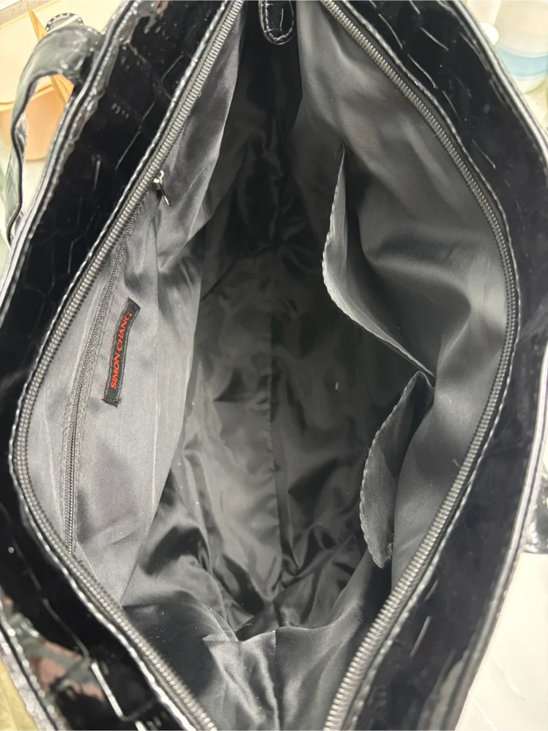 Simon Chang Black Croc Tote Bag image indicator(3)