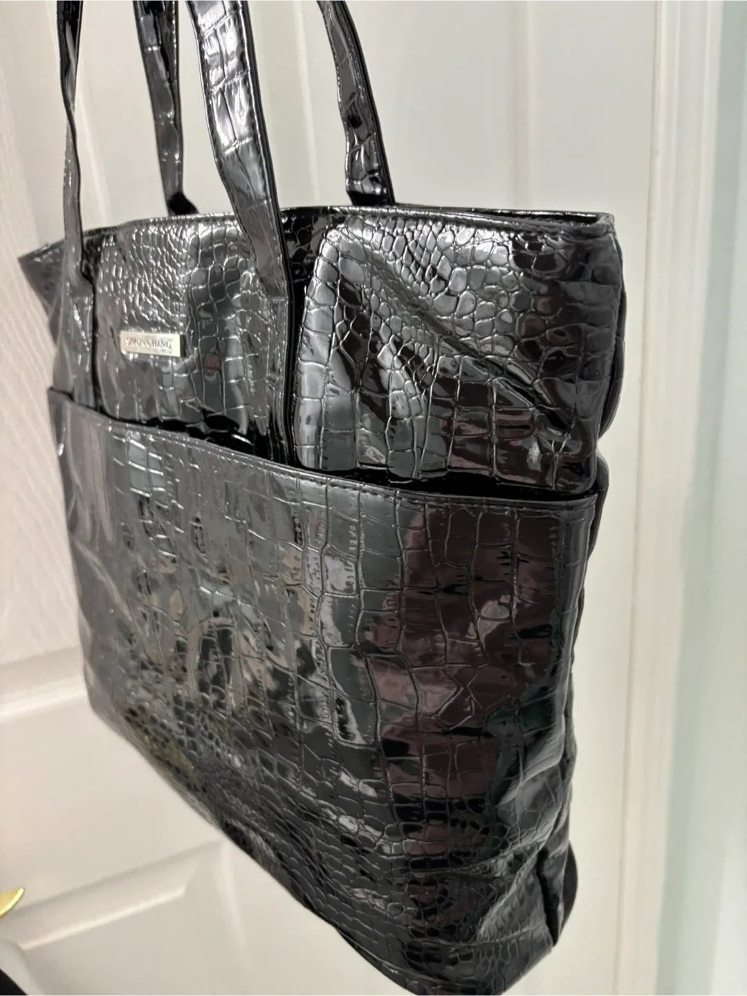 Simon Chang Black Croc Tote Bag image indicator(4)