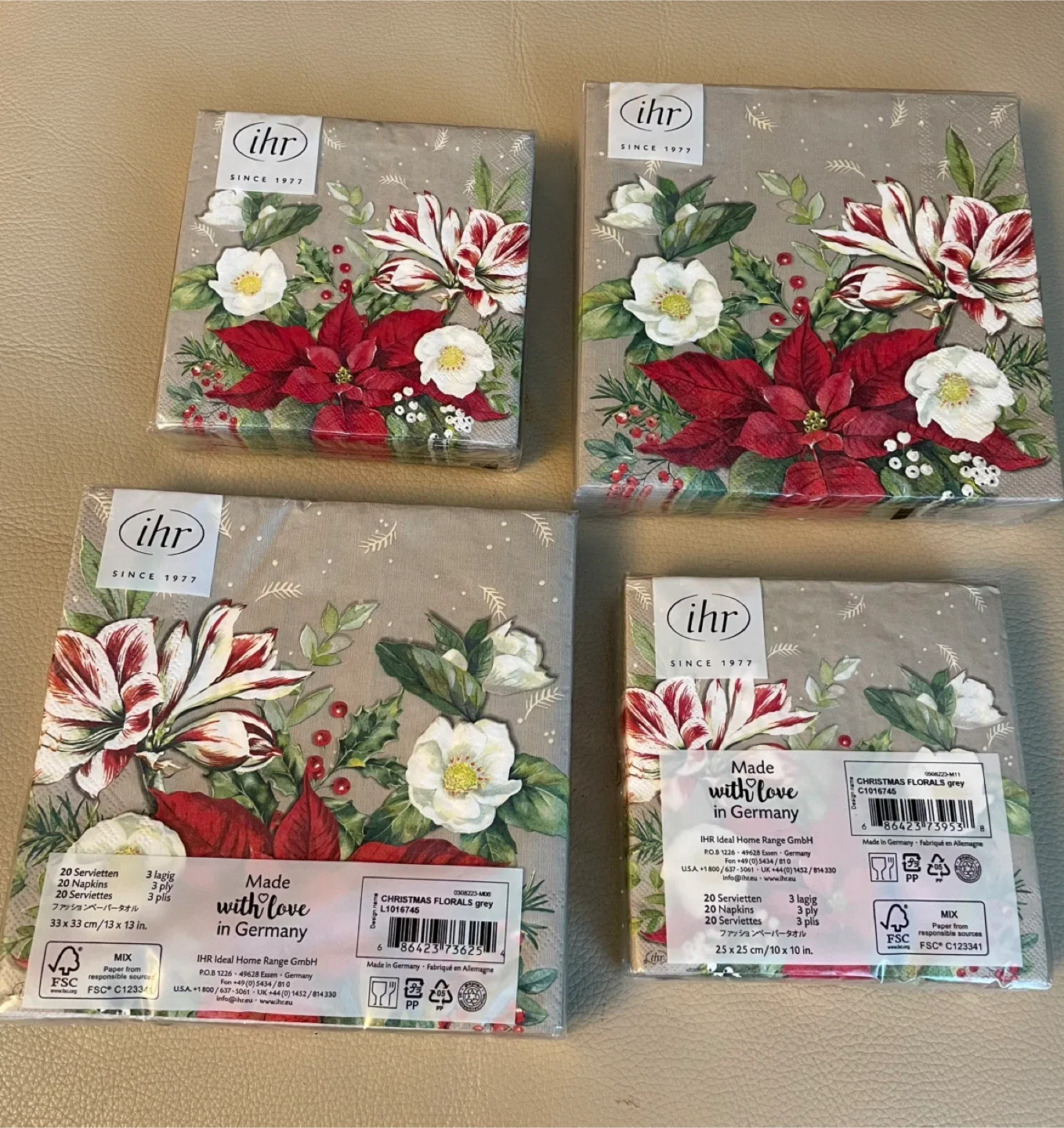 Christmas Floral Napkins Bundle of 4 Packages  - New image indicator(2)