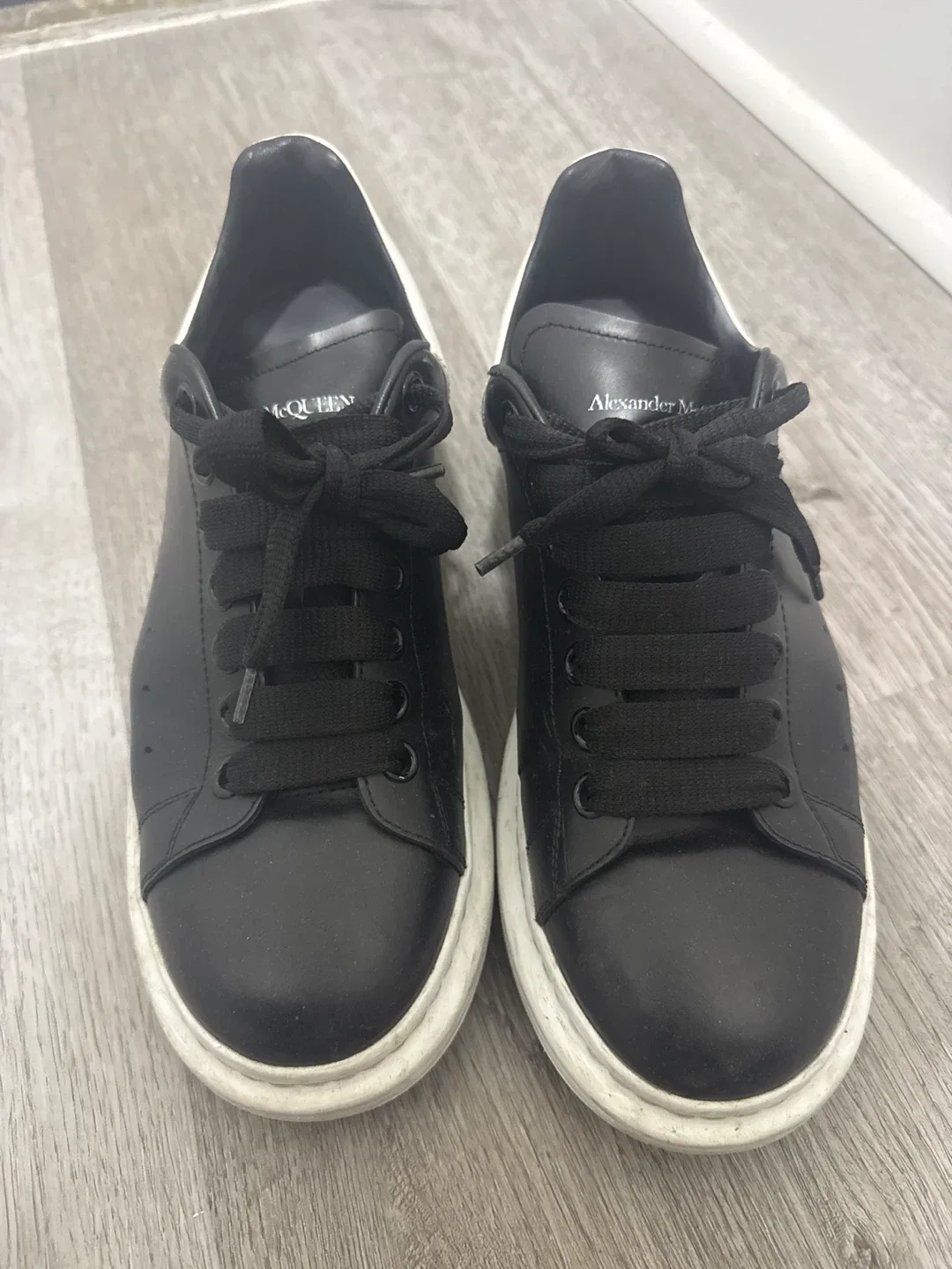 Alexander McQueen Black Leather Sneakers