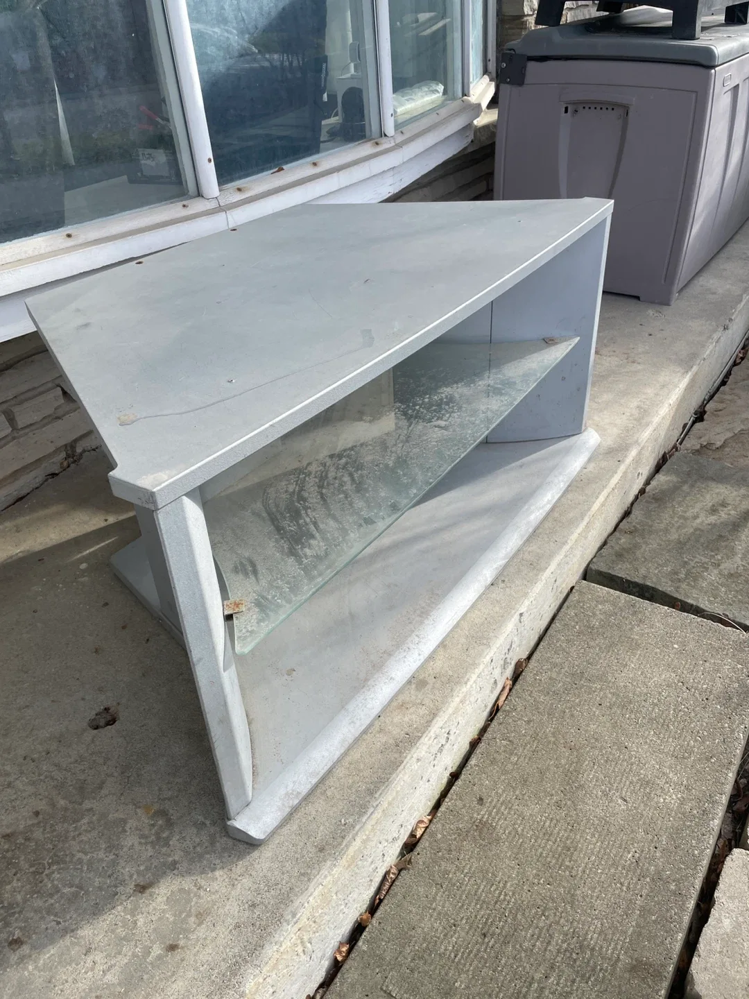 Grey Triangular Shelf with Glass