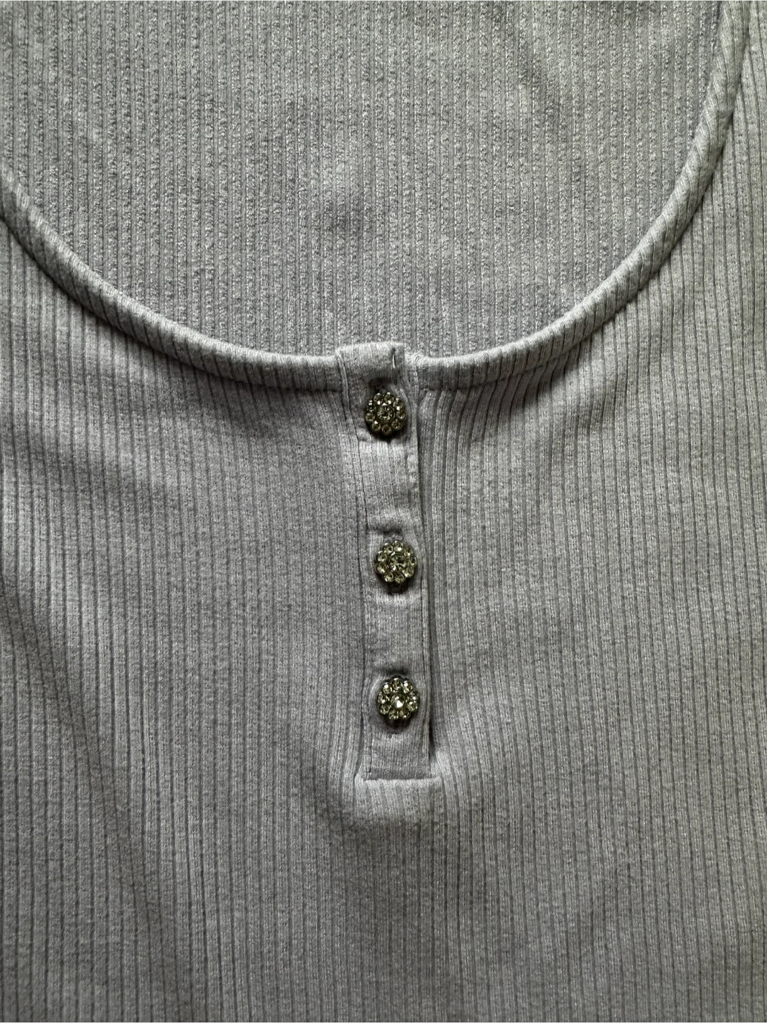 Guess Lavender Ribbed T-Shirt - Size L - photo 3