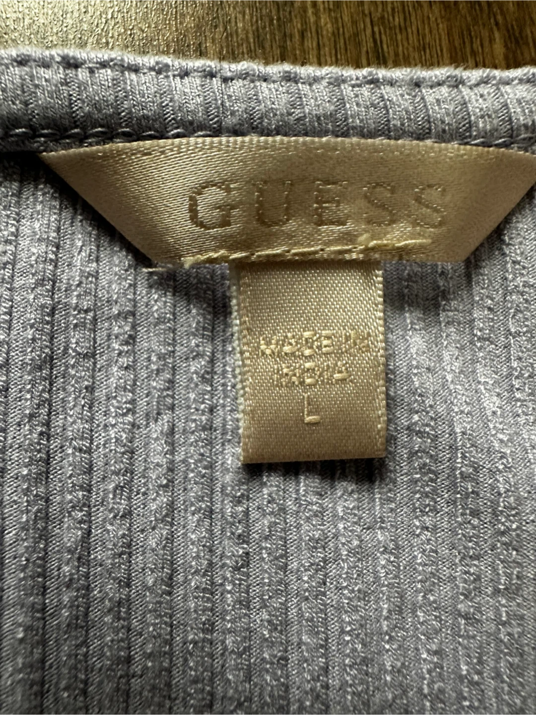Guess Lavender Ribbed T-Shirt - Size L - photo 4