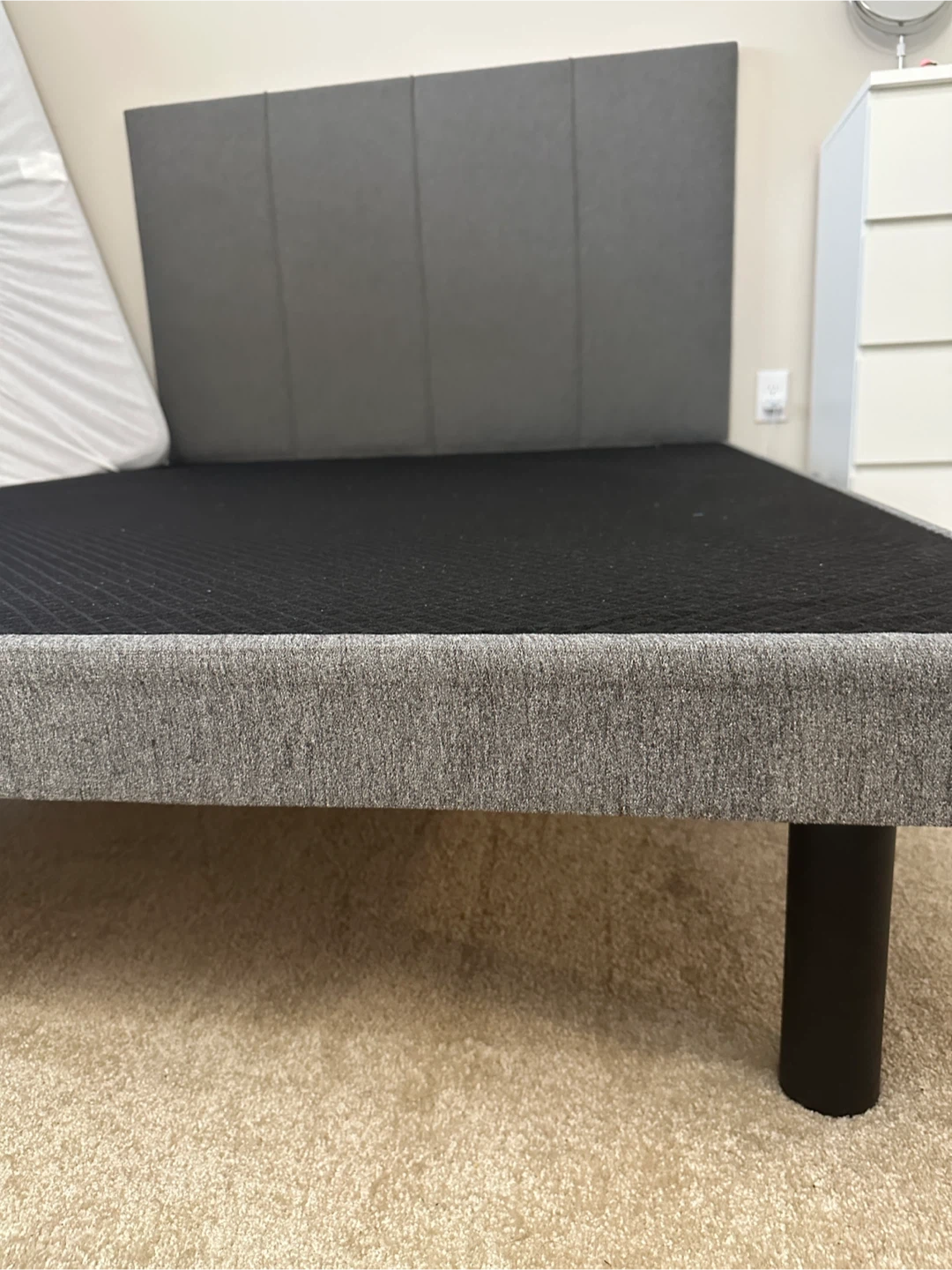 Sleep country Queen bed -Grey Upholstered Bed Frame - photo 2