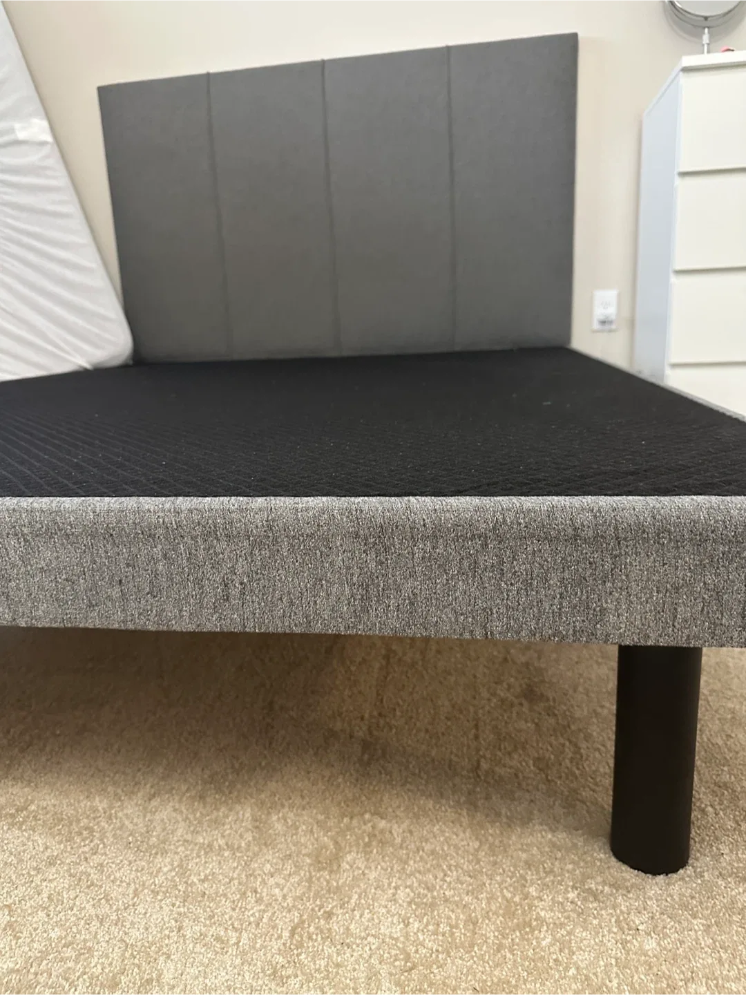 Sleep country Queen bed -Grey Upholstered Bed Frame image indicator(2)