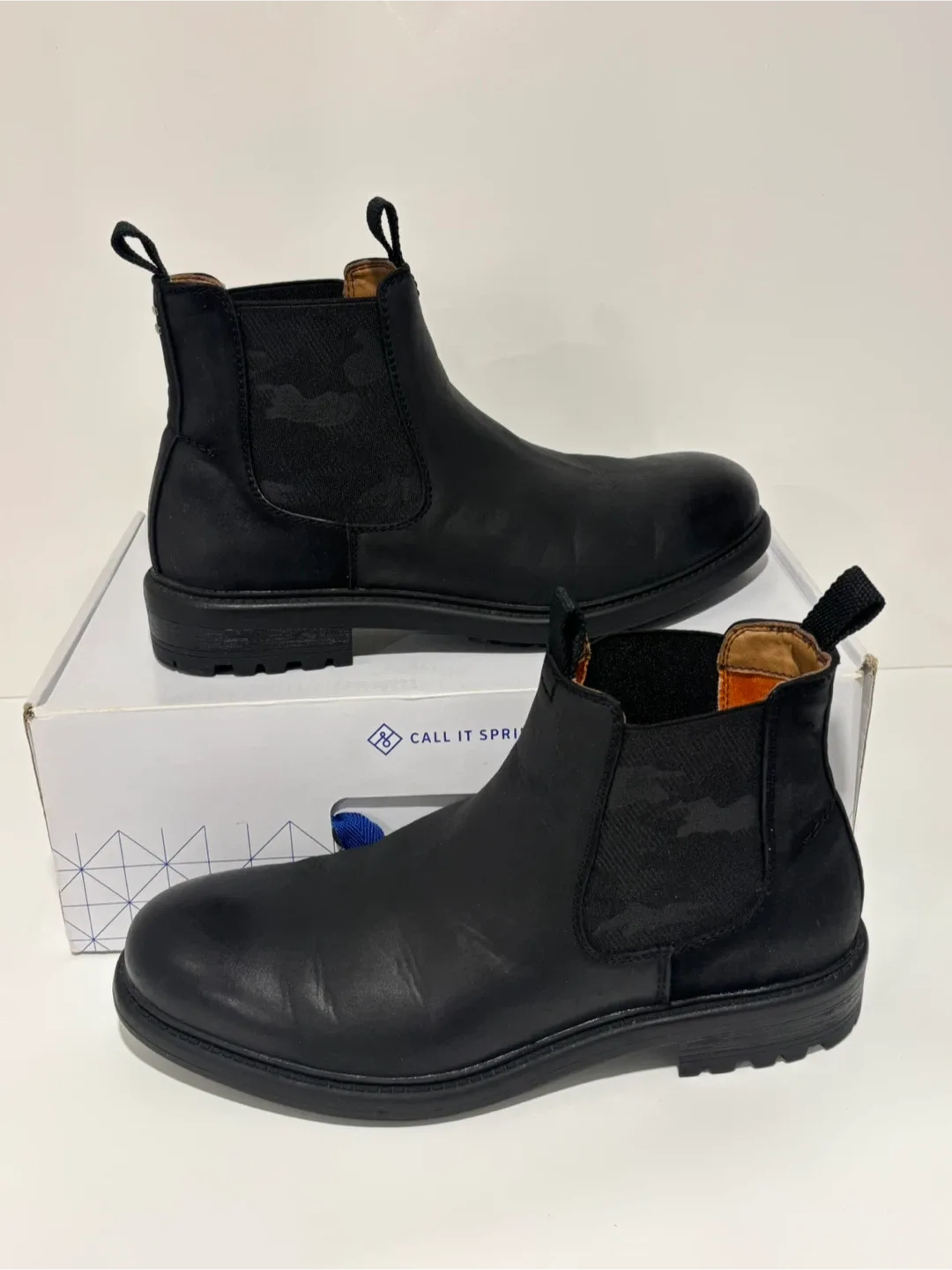 Men’s Boots Men’s Chelsea Boots camo design Call It Spring Black